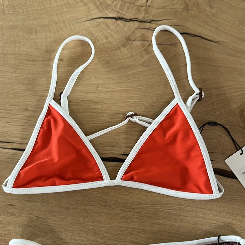 Acacia Swim: Baja Piped Top/ Parker Piped Bottom - Saffron / Size S - Picture 2 of 7